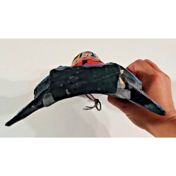 Chinese / Tibetan Vtg Dragon Wizard Hand Carved Wood & Painted Prayer Mask Decor - Picture 9 of 14